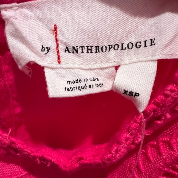 NEW Anthropologie Harmony Hot Pink Lace Embroidered Blouse￼ Size XSP - Picture 5 of 7